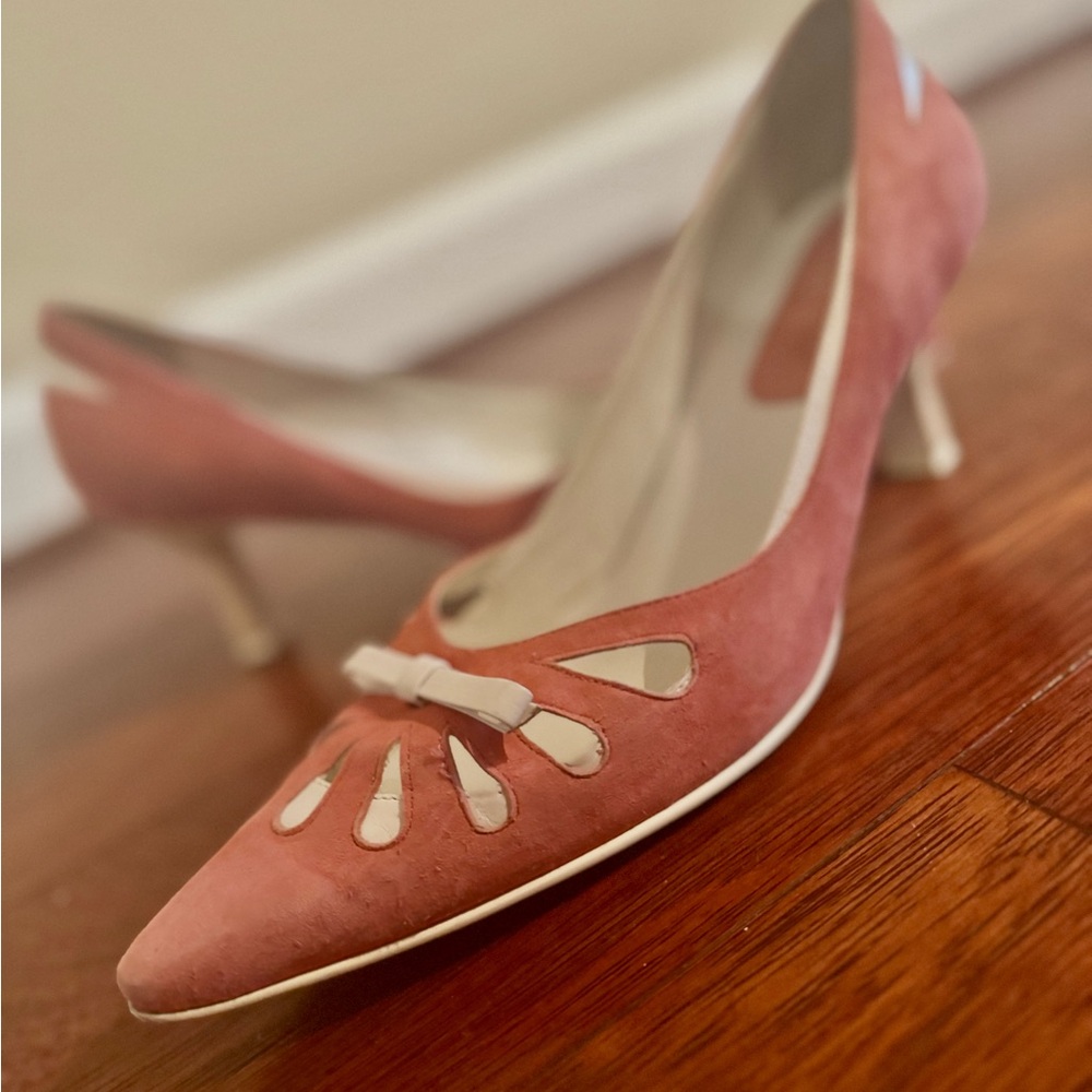 Elegant Coral Pink Women's Kitten Heels